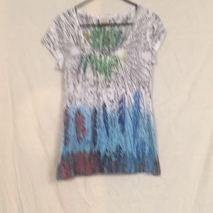 Woman’s Knit Top With Feather Design By Eyelash XL